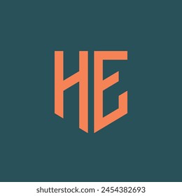 HE. Monogram of Two letters H and E. Luxury, simple, minimal and elegant HE logo design. Vector illustration template.