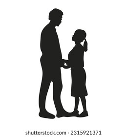 He is the only girl child with his father's silhouette illustration.