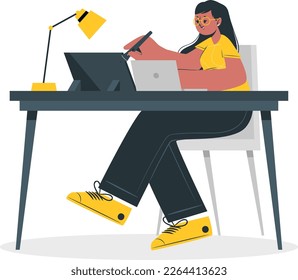 He overcomes difficulties. Disabled road concept. Businessman obstacle metaphor. Overcoming the obstacle on the way. There is an obstacle on the way to success. Vector illustration isometric 3d design