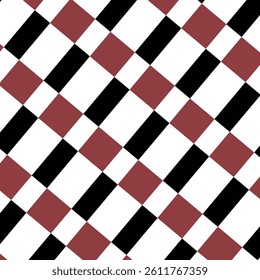 he pattern is a repeating geometric design featuring alternating black and red rhombuses (or diamonds) on a white background, arranged in a grid-like structure. 