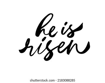 He Risen Brush Calligraphy Isolated On Stock Vector (Royalty Free ...