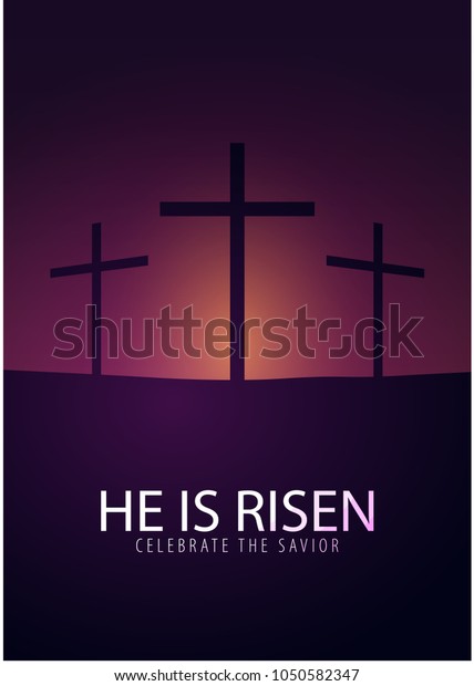 He Risen Celebrate Savior Easter Church Stock Vector (Royalty Free ...