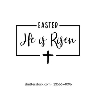 He is risen. Celebration day. Happy Easter day. - vector