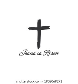 He is Risen Christian Easter Bible Scripture Typography Design Card from Gospel of Matthew on white background