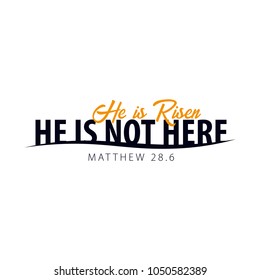 He is Risen. Church easter logo, emblem, labels or stickers. Vector graphics