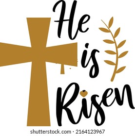 He is risen Design Isolated Easter