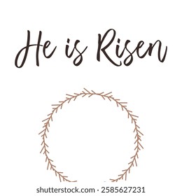 He is Risen Easter Art banner Crown of thorns illustration