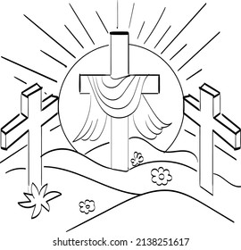 He is Risen Easter Background. Illustration for print or use as poster, card, flyer or T Shirt
