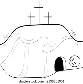 He is Risen Easter Background. Illustration for print or use as poster, card, flyer or T Shirt