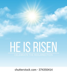 He is risen. Easter background. Vector illustration 