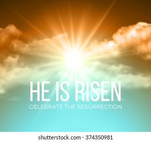 He is risen. Easter background. Vector illustration 