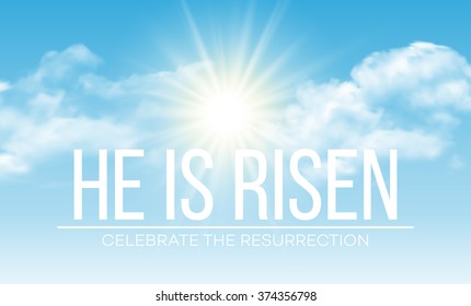 He is risen. Easter background. Vector illustration 