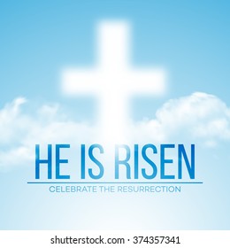 He is risen. Easter background. Vector illustration