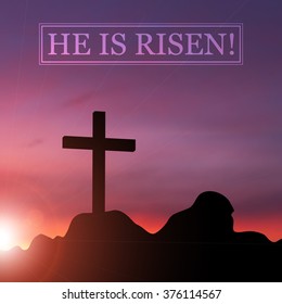 He is risen. Easter background. Vector illustration