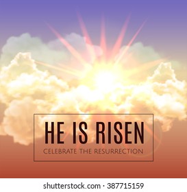 He Risen Easter Background Vector Illustration Stock Vector (Royalty ...