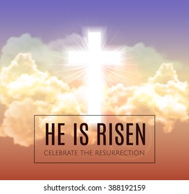 He is risen. Easter background. Vector illustration 