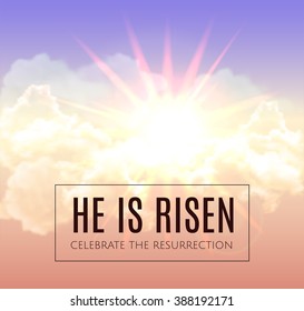 He is risen. Easter background. Vector illustration 