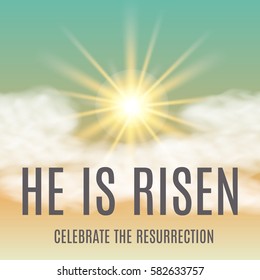 He is risen. Easter background. Vector illustration