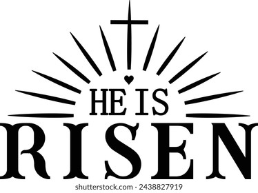 He is Risen, Easter Cross, Christian, Jesus, Bible Verse, Religious, He is Risen