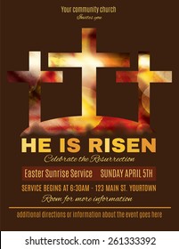 He Is Risen Easter Sunrise Service Flyer Template