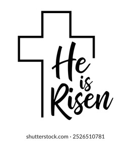 He is Risen easter vector clipart, Cristian quotes vector design