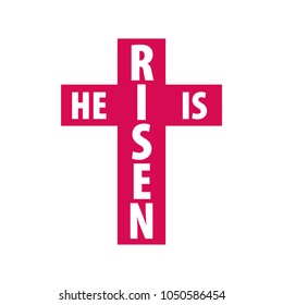 He is Risen emblem. Vector religion illustration