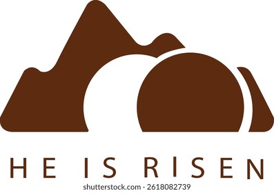 He is risen and the empty burial cave