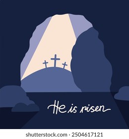 He Is Risen Illustration Vector