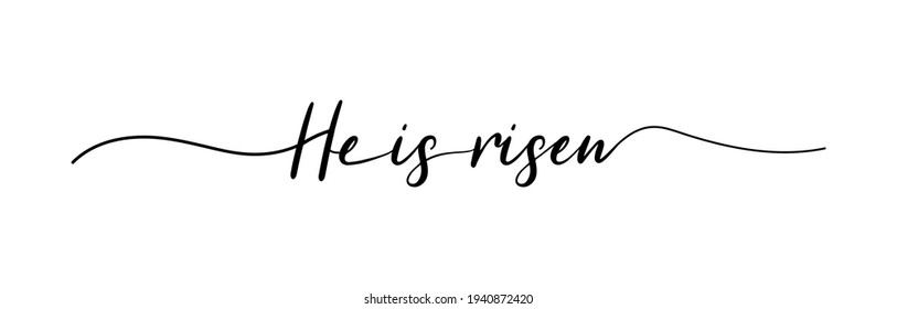 He is risen lettering. Christian typography poster. Easter poster. Easter lettering. Vector