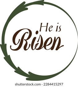 He Is Risen. Printable Bible Verse for Easter. Use as poster, card, flyer or T Shirt
