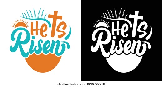 He Is Risen Printable Vector Illustration