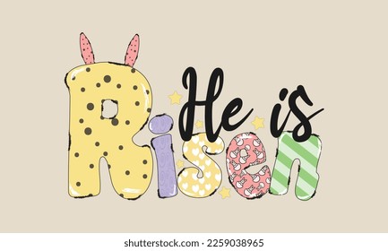 He Is Risen SVG Cut File. Happy Easter Svg. Happy Easter modern brush calligraphy. Easter quotes design