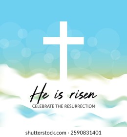 He is risen vector illustration. it is suitable for card, banner, or poster