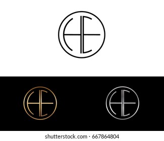 HE round circle shape initial letter logo