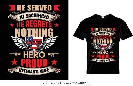 He Served,He Sacrificed.... Vector Typography T-shirt Design.