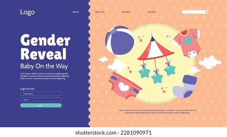 He or she. Boy or Girl. gender reveal invitation template. Vector illustration. gender reveal party. Cartoon gender reveal invitation.