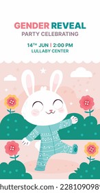 He or she. Boy or Girl. gender reveal invitation template. Vector illustration. gender reveal party. Cartoon gender reveal invitation.
