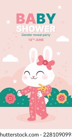 He or she. Boy or Girl. gender reveal invitation template. Vector illustration. gender reveal party. Cartoon gender reveal invitation.