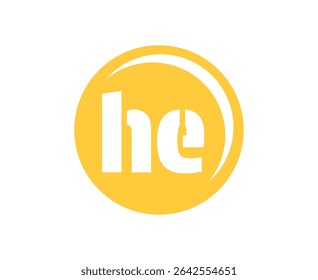 HE sport emblem or team logotype. Ball logo with a combination of Initial letter H and E for balls shop, sports company, training, club badge. Vector illustration.