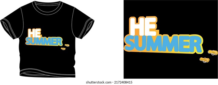 he summer t-shirt design background color is a black and t-shirt color is a black beautiful color and beautiful design