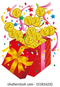 He was surprised when opening the present. 