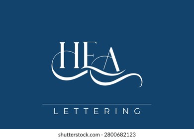 HEA Elegant Monogram Logo Design With Decorative Lettering. Elegant Monogram Logo Design with Decorative Elements and Typography