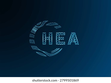 HEA low poly letter logo vector design. HEA lower poly logo design. HEA unique low poly logo design.