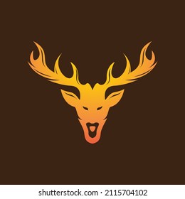 head abstract deer Chital logo design, vector graphic symbol icon sign illustration
