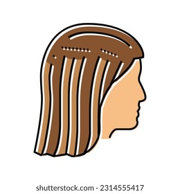 head with added buns color icon vector. head with added buns sign. isolated symbol illustration