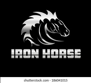 head of agreesive iron horse