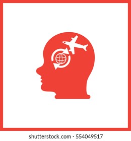 Head with Airplane sign.