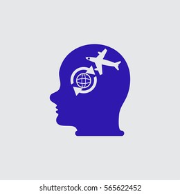 Head with Airplane sign.