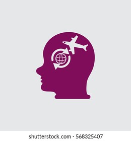 Head with Airplane sign.