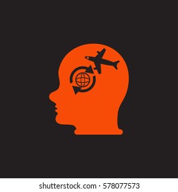 Head with Airplane sign.